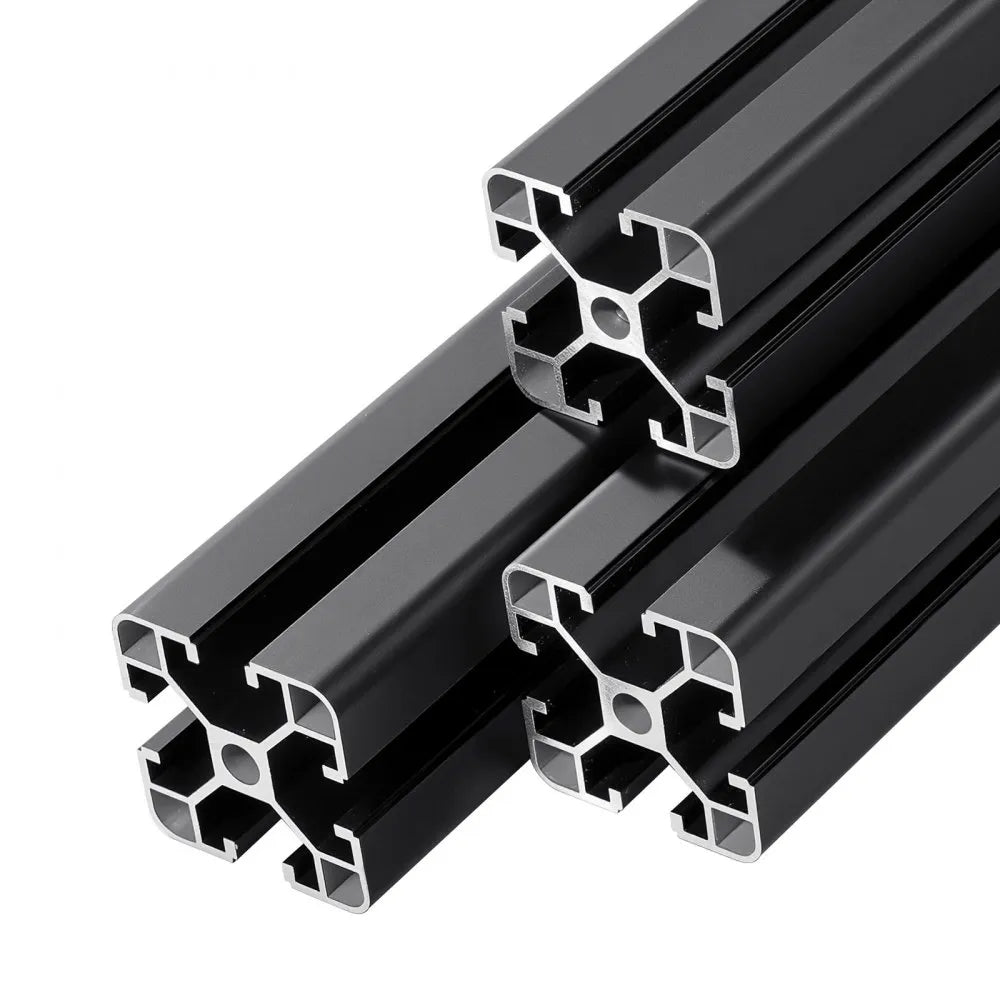 VEVOR 4PCS 4040 Aluminum Extrusion Profile, 15.75 Inch 400 mm, T Slot European Standard Anodized Linear Rail, High-Strength Extruded Aluminum Rail, for 3D Printer Parts and CNC DIY Workbench, Black