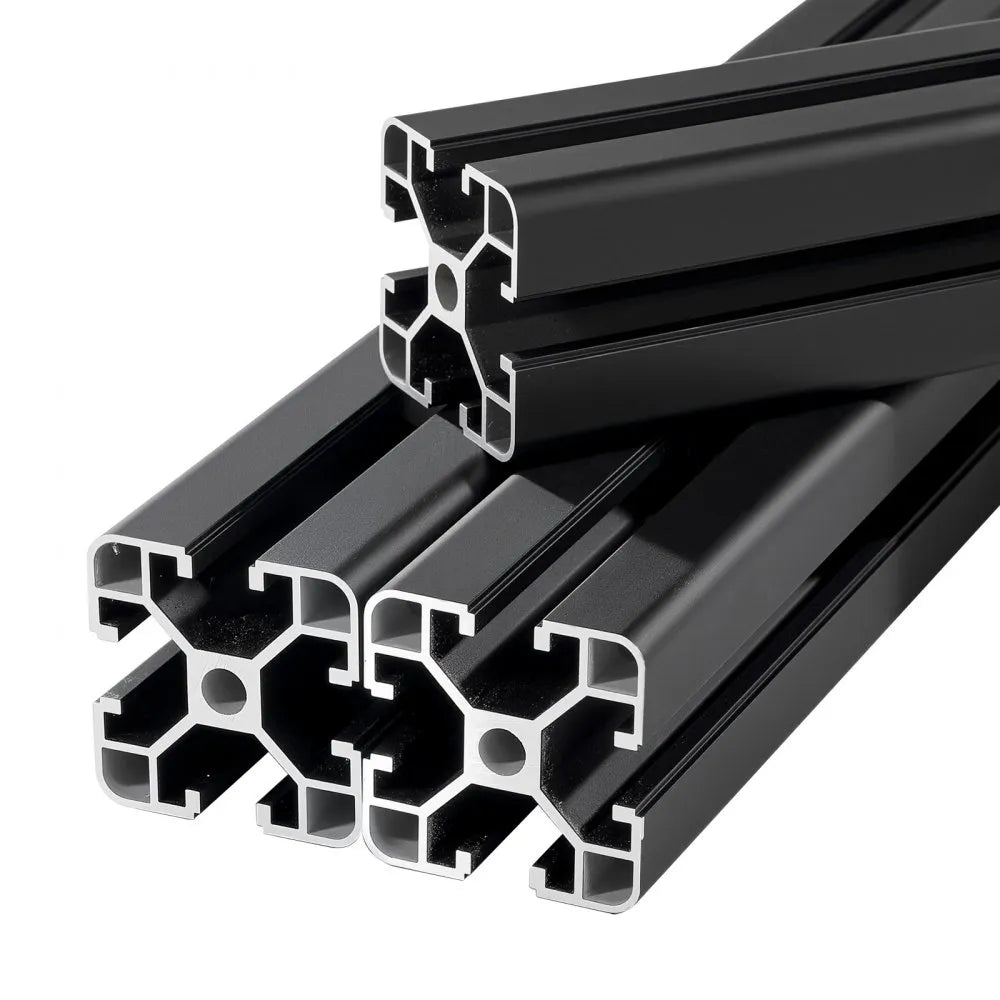 VEVOR 4PCS 4040 Aluminum Extrusion Profile, 78.74 Inch 2000 mm, T Slot European Standard Anodized Linear Rail, High-Strength Extruded Aluminum Rail, for 3D Printer Parts and CNC DIY Workbench, Black
