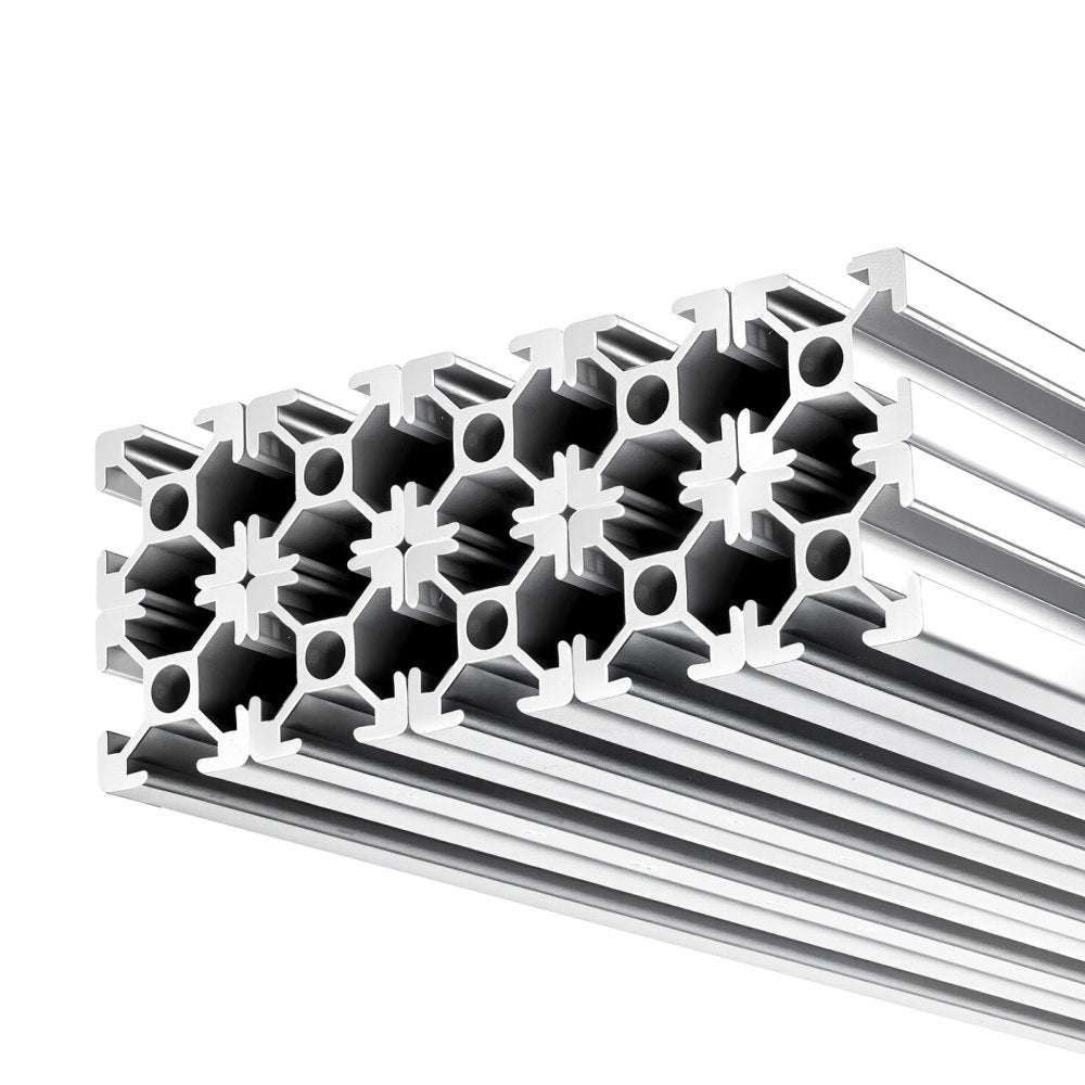 VEVOR 10PCS 2020 Aluminum Extrusion Profile, 39.37 Inch 1000 mm, T Slot European Standard Anodized Linear Rail, High-Strength Extruded Aluminum Rail, for 3D Printer Parts and CNC DIY Workbench, Silver