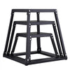 VEVOR Plyometric Jump Boxes, 12/18/24 Inch Plyo Box, Platform and Jumping Agility Box, Anti-Slip Fitness Exercise Step Up Box Set for Home Gym Training, Conditioning Strength Training, Black