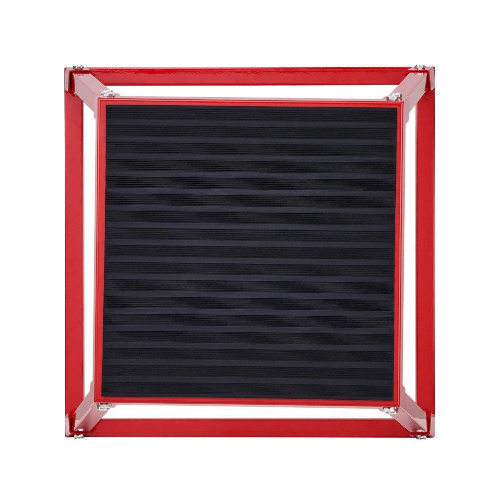 VEVOR Plyometric Jump Box, 18 Inch Plyo Box, Steel Plyometric Platform and Jumping Agility Box, Anti-Slip Fitness Exercise Step Up Box for Home Gym Training, Conditioning Strength Training, Red