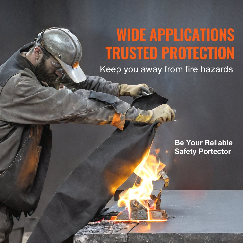 VEVOR Carbon Felt Welding Blanket 4 Pack, 37" x 36" Flame Retardant Welding Blanket, Up To 1800°F Heat Resistant Blanket Set, Cuttable Carbon Fiber Fire Retardant Insulation Welding Mat Pad