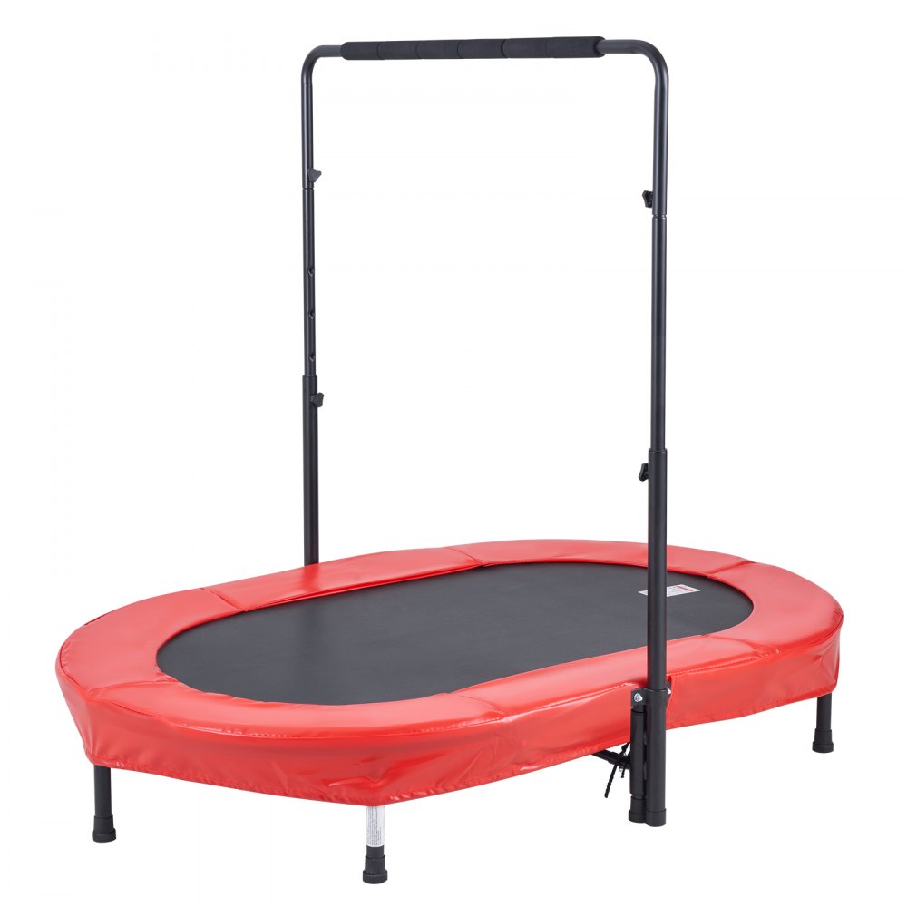 VEVOR Kids Trampoline, 56x36 inch Indoor Outdoor Trampoline, Foldable Mini Trampoline with Handle, Rebounder Trampoline for Toddlers, Birthday Gift for 3+ Years Children, Boys Girls for Fun, Red
