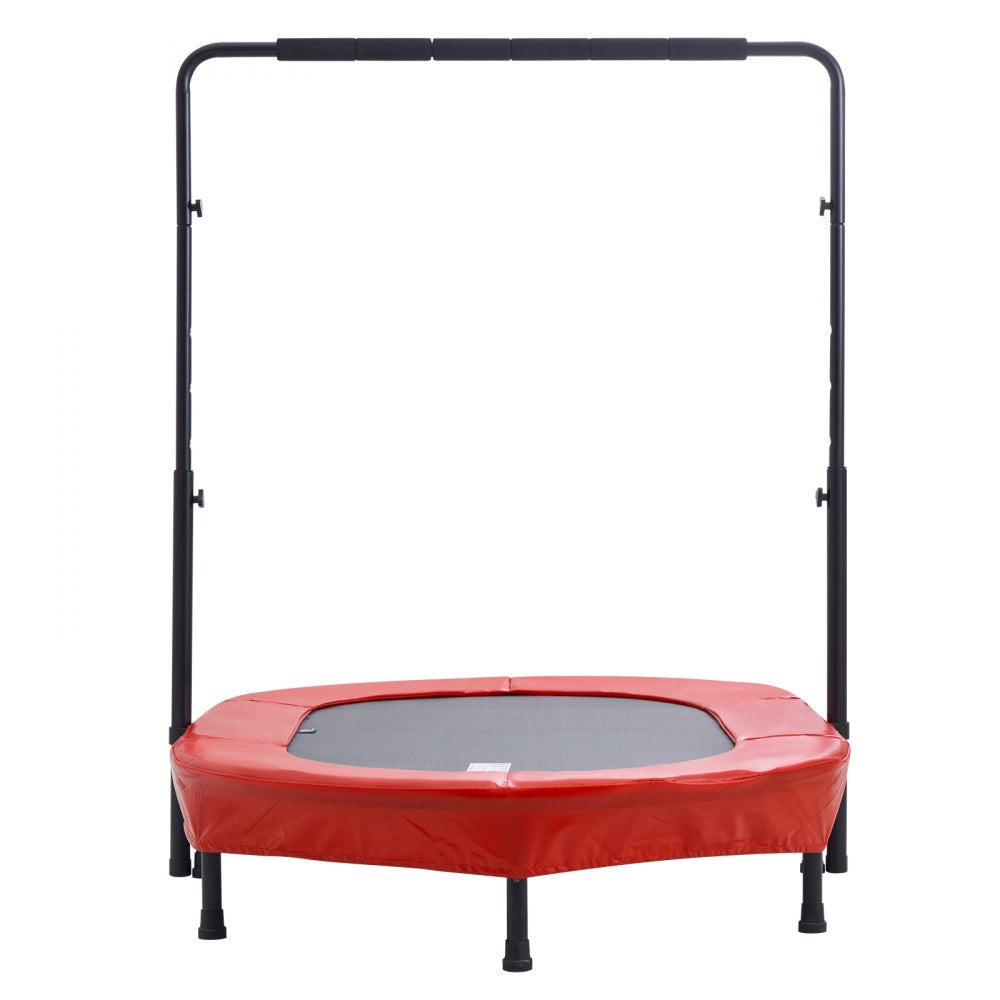VEVOR Kids Trampoline, 56x36 inch Indoor Outdoor Trampoline, Foldable Mini Trampoline with Handle, Rebounder Trampoline for Toddlers, Birthday Gift for 3+ Years Children, Boys Girls for Fun, Red