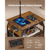 VEVOR Floor Lamp with Table, 2-Tier End Table with 3 Drawers and 3 Color Temperature Lighting, Modern Side Nightstand Bedside Desk with USB & Type C & AC Charging Port for Living Room, Bedroom, Dorm