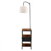 VEVOR Floor Lamp with Table, 3-Tier End Table with Drawer and 3 Color Temperature Lighting, Modern Side Nightstand Bedside Desk with USB & Type C & AC Charging Port for Living Room, Bedroom, Dorm