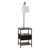 VEVOR Floor Lamp with Table, 3-Tier End Table with Drawer and 3 Color Temperature Lighting, Modern Side Nightstand Bedside Desk with USB & Type C & AC Charging Port for Living Room, Bedroom, Dorm