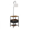VEVOR Floor Lamp with Table, 3-Tier End Table with Drawer and 3 Color Temperature Lighting, Modern Side Nightstand Bedside Desk with USB & Type C & AC Charging Port for Living Room, Bedroom, Dorm