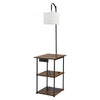 VEVOR Floor Lamp with Table, Narrow 3-Tier End Table with Open Shelves & 3 Color Temperature Lighting, Side Nightstand Bedside Desk with USB & Type C & AC Charging Port for Living Room, Bedroom, Dorm