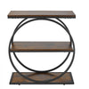 VEVOR End Table, 3-Tier Narrow Side Table with Open Storage Shelves, Modern Nightstand Bedside Desk with Round Metal Frame, Wood Sofa Coffee Desk for Living Room, Bedroom, Office, Rustic Brown