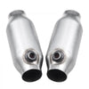 VEVOR Universal Catalytic Converter, 2.5 Inch Inlet/Outlet, 2 Pack High Flow Car Catalytic Converter with O2 Port, Direct Replacement, Stainless Steel Material, for Quick Exhaust Gas Purification