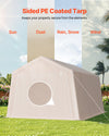 PE coated tarp protection (sun, dust, rain/snow, wind)