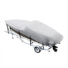 VEVOR Boat Cover, 14'-16' Trailerable Waterproof Boat Cover, 600D Marine Grade PU Oxford, with Motor Cover and Buckle Straps, for V-Hull, Tri-Hull, Fish Ski Boat, Runabout, Bass Boat, Grey