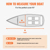 VEVOR Boat Cover, 17'-19' Trailerable Waterproof Boat Cover, 600D Marine Grade PU Oxford, with Motor Cover and Buckle Straps, for V-Hull, Tri-Hull, Runabout, Bass Boat, Fish Ski Boat, Grey