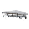 VEVOR Boat Cover, 17'-19' Trailerable Waterproof Boat Cover, 600D Marine Grade PU Oxford, with Motor Cover and Buckle Straps, for V-Hull, Tri-Hull, Runabout, Bass Boat, Fish Ski Boat, Grey