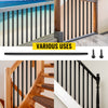 VEVOR Deck Balusters, 16 Pack Metal Deck Spindles, 44\"x0.5\" Staircase Baluster with Screws, Iron Deck Railing for Wood and Composite Deck, Stylish Black Baluster for Outdoor Stair Deck Porch