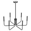 VEVOR 6-Light Chandelier, Black Farmhouse Chandelier, Adjustable Height, Dining Room Hanging Light Fixture for Ceilings, Modern Chandelier for Bedroom, Foyer, Hall, Kitchen, Living Room and Entryway