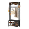 VEVOR Hall Tree, 70.9 in Coat Rack with Shoe Bench & 3 Drawers, 3-in-1 Freestanding Shoe Rack Storage Organizer with Bookshelf & Wire Shelf, Steel Frame Entrance Coat Holder for Entry, Bedroom, Closet
