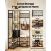 VEVOR Corner Hall Tree with Shoe Bench, 70.9 in Coat Rack with Hooks and Steel Frame, Freestanding Clothes Shoes Rack Storage Organizer with Anti-Tip Set, for Entrance, Closet, Office, Rustic Brown