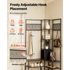 VEVOR Corner Hall Tree with Shoe Bench, 70.9 in Coat Rack with Hooks and Steel Frame, Freestanding Clothes Shoes Rack Storage Organizer with Anti-Tip Set, for Entrance, Closet, Office, Rustic Brown