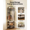 VEVOR Corner Hall Tree, 71.3 in Coat Rack with Hooks, Top Shelf & Steel Frame, Freestanding Clothes Shoes Rack Storage Organizer with Anti-Tip Set, Adjustable Non-Slip Feet for Entrance Closet Office