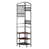 VEVOR Corner Hall Tree, 71.3 in Coat Rack with Hooks, Top Shelf & Steel Frame, Freestanding Clothes Shoes Rack Storage Organizer with Anti-Tip Set, Adjustable Non-Slip Feet for Entrance Closet Office