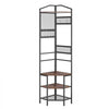 VEVOR Corner Hall Tree, 71.3 in Coat Rack with Hooks, Top Shelf & Steel Frame, Freestanding Clothes Shoes Rack Storage Organizer with Anti-Tip Set, Adjustable Non-Slip Feet for Entrance Closet Office
