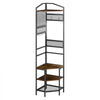 VEVOR Corner Hall Tree, 71.3 in Coat Rack with Hooks, Top Shelf & Steel Frame, Freestanding Clothes Shoes Rack Storage Organizer with Anti-Tip Set, Adjustable Non-Slip Feet for Entrance Closet Office