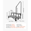 VEVOR RV Steps with Handrail, 2 Steps, 660 lbs Load Capacity, Heavy Duty Outdoor RV Stairs with Non-Slip Mat for Elderly and Pets, Portable Stairs for Hot Tub, Camper, Mobile Home, Porch, Pool, SPA