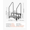VEVOR RV Steps with Dual Handrails, 2 Steps, 660 lbs Load Capacity, Heavy Duty Outdoor RV Stairs with Non-Slip Mat for Elderly/Pets, Portable Stairs for Hot Tub, Camper, Mobile Home, Porch, Pool, SPA
