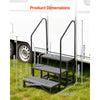 VEVOR RV Steps with Dual Handrails, 3 Steps, 660 lbs Load Capacity, Heavy Duty Outdoor RV Stairs with Non-Slip Mat for Elderly/Pets, Portable Stairs for Hot Tub, Camper, Mobile Home, Porch, Pool, SPA