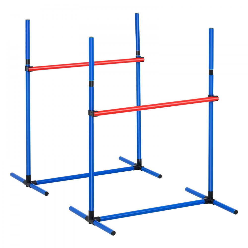 VEVOR Dog Agility Training Equipment, 4 PCS Set - Adjustable High Hurdles and Jump Ring, Puppy Obstacle Course Jump Starter Kit with Poles Storage Bag for Backyard, Indoor, Outdoor