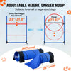 VEVOR Dog Agility Training Equipment, 7 PCS Set w/ Adjustable High Hurdles,6 Weave Poles,2 Tunnels,Jump Ring,Pause Box,Whistle,Foldable Bowl,Puppy Obstacle Course Kit w/ 3 Bags