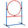 VEVOR Dog Agility Training Equipment, 5 PCS Set with Adjustable High Hurdles,6 Weave Poles, Tunnel, Jump Ring, Pause Box, Whistle, Foldable Bowl, Puppy Obstacle Course Kit with Storage Bags