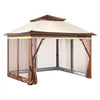 VEVOR Patio Gazebo, 11 x 11 FT Pop up Gazebo for 8-10 Person, with Mosquito Netting, Metal Frame, and PU Coated 250D Oxford Cloth, Outdoor Canopy Shelter for Patio, Backyard, Lawn, Garden, Deck