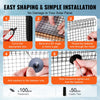 VEVOR 6 inch x 100ft Solar Panel Bird Guard, Critter Guard Roll Kit with 100pcs Aluminum Alloy Fasteners, Solar Panel Guard with Rust-proof PVC Coating, 1/2 inch Wire Roll Mesh