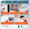 VEVOR 8 inch x 100ft Solar Panel Bird Guard, Critter Guard Roll Kit with 70pcs Aluminum Alloy Fasteners, Solar Panel Guard with Rust-proof PVC Coating, 1/2 inch Wire Roll Mesh