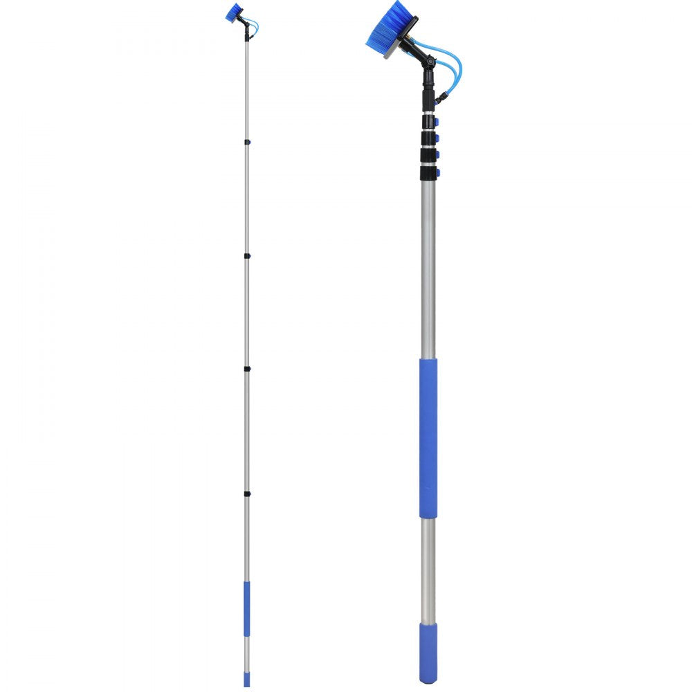 VEVOR Water Fed Pole Kit, 24FT Solar Panel Cleaning Pole with Extendable Handle, 180° Rotatable Brush Head & 65.6FT Hose, Household & Outdoor Window Cleaner Tool for Caravan Solar Panel Deck