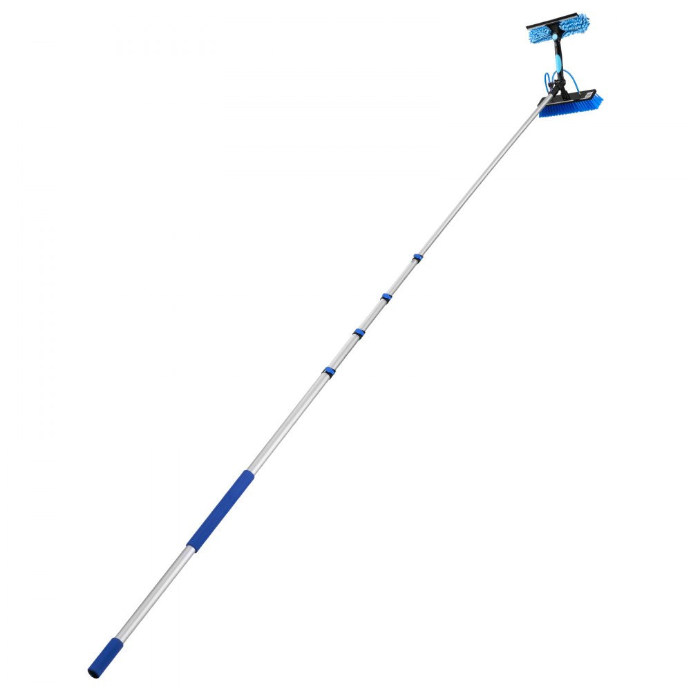 VEVOR Solar Panel Cleaning Kit, 26 ft, Water Fed Pole Kit with Cleaning Brush, Soap Dispenser, Extendable Aluminum Telescopic Pole, 180° Rotatable Brush Head, for Roof Mounted Solar Panels, Windows