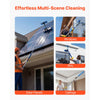 VEVOR Solar Panel Cleaning Kit, 33 ft, Water Fed Pole Kit with Cleaning Brush, Soap Dispenser, Extendable Aluminum Telescopic Pole, 180° Rotatable Brush Head, for Roof Mounted Solar Panels, Windows
