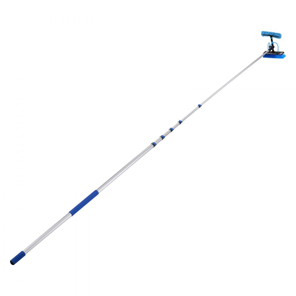 VEVOR Solar Panel Cleaning Kit, 33 ft, Water Fed Pole Kit with Cleaning Brush, Soap Dispenser, Extendable Aluminum Telescopic Pole, 180° Rotatable Brush Head, for Roof Mounted Solar Panels, Windows