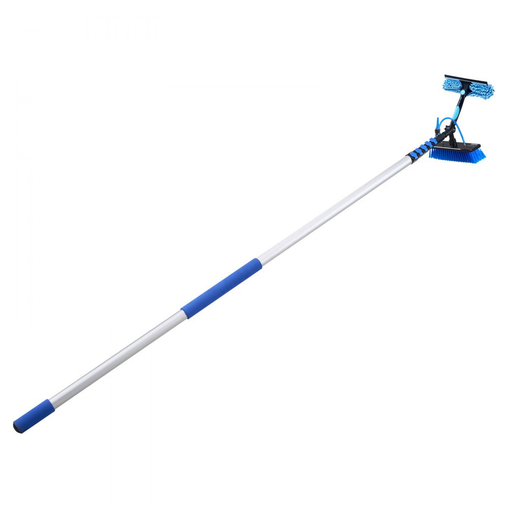VEVOR Solar Panel Cleaning Kit, 33 ft, Water Fed Pole Kit with Cleaning Brush, Soap Dispenser, Extendable Aluminum Telescopic Pole, 180° Rotatable Brush Head, for Roof Mounted Solar Panels, Windows