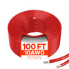 VEVOR 100FT Solar Panel Extension Cable 10AWG Waterproof PV 6mm² Cable Red