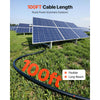 VEVOR Solar Panel Wire, 100 ft Black + 100 ft Red Kit, 10 AWG (6 mm²) Solar Panel Extension Cable, PV Tinned Copper Wire, for Outdoor Home Off-Grid Photovoltaic Systems Automotive RV Boat Marine, IP67
