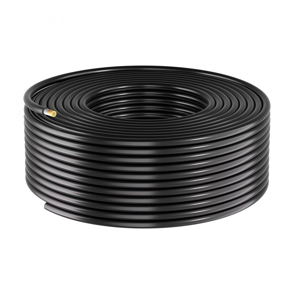 VEVOR Solar Panel Wire, 100 ft Black + 100 ft Red Kit, 10 AWG (6 mm²) Solar Panel Extension Cable, PV Tinned Copper Wire, for Outdoor Home Off-Grid Photovoltaic Systems Automotive RV Boat Marine, IP67