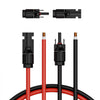 VEVOR 20FT Solar Panel Extension Cable, 10AWG Solar Extension Cable Wire with Female & Male Waterproof Connectors, 6mm² PV Cable for Home, Ship and RV Solar Panels, 20FT Black + 20FT Red (Set of 2)
