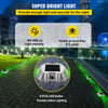 Vevor Driveway Lights, 8-Pack Solar Driveway Lights with Switch Button, Solar Deck Lights Waterproof, Wireless Dock Lights 6 LEDs for Path Warning Garden Walkway Sidewalk Steps, LED Bright Green