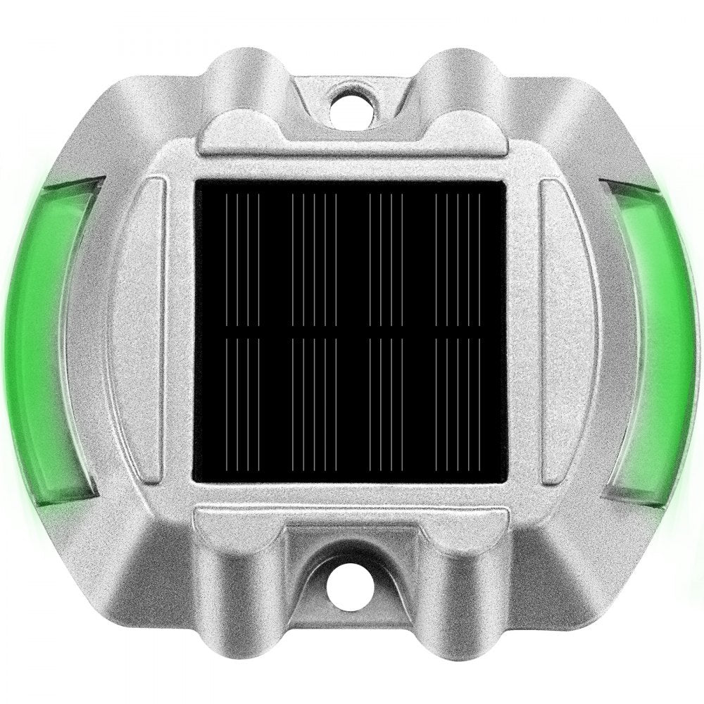 Vevor Driveway Lights, 8-Pack Solar Driveway Lights with Switch Button, Solar Deck Lights Waterproof, Wireless Dock Lights 6 LEDs for Path Warning Garden Walkway Sidewalk Steps, LED Bright Green