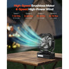 VEVOR 10400mAh Solar fan, Camping Fan with Solar Panel & LED Lantern, 7W 8 Inch Portable Rechargeable Battery Powered for Outside, 4-Speed and Quiet Operated for Picnic, Barbecue, Fishing, Travel