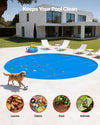 VEVOR Solar Pool Cover, 33 ft Round Pool Bubble Cover, 8 Mil Pools Solar Blanket with Bubble & PE Material, Daytime Heat Absorption, Nighttime Heat Retention, Heat Retaining Solars Covers, Blue